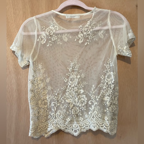 Mango sheer top with white embroidery - Picture 2 of 4